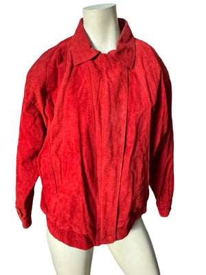 Vintage 80's red leather jacket M Micki