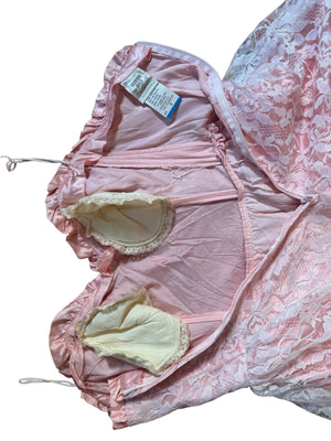 Vintage 80's Gunne Sax cupcake pink lace dress XS