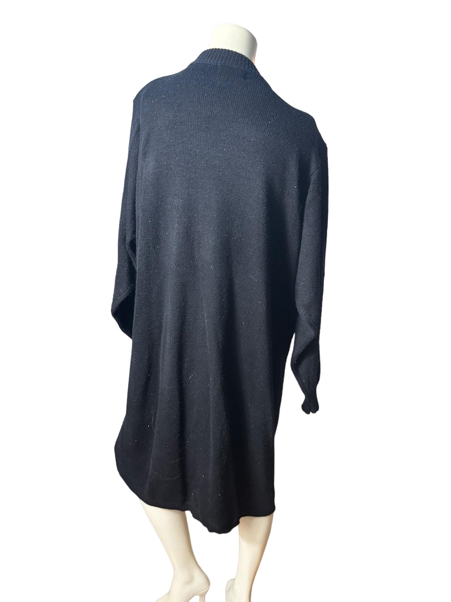 Vintage 80's black heart sweater dress 3x