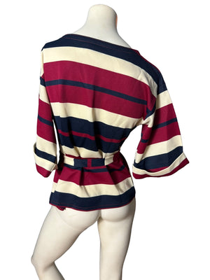 vintage 70's striped bell sleeve top M L