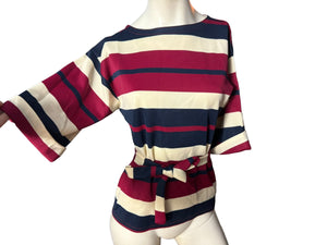 vintage 70's striped bell sleeve top M L