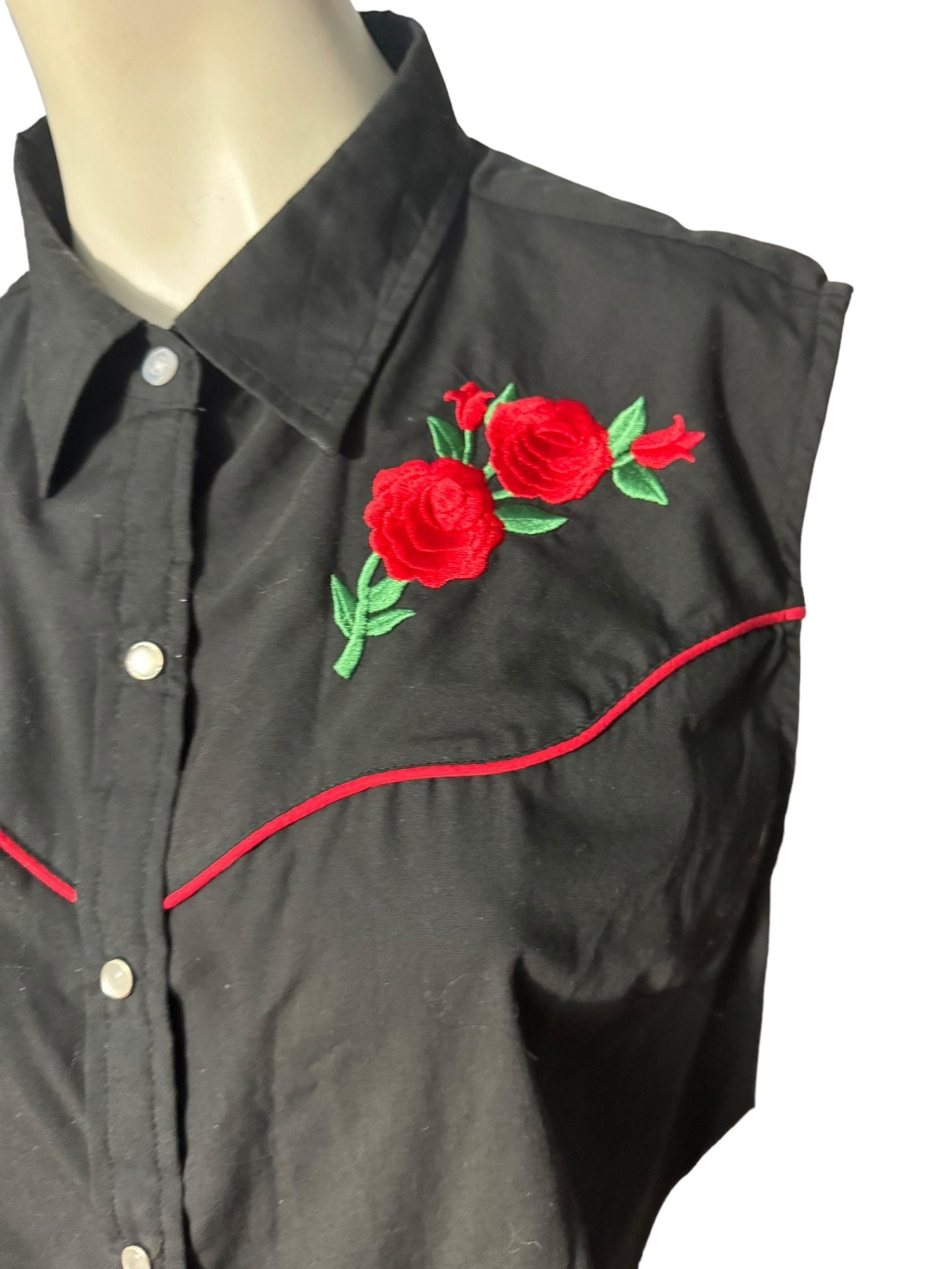 Vintage women's black western shirt XL ELY