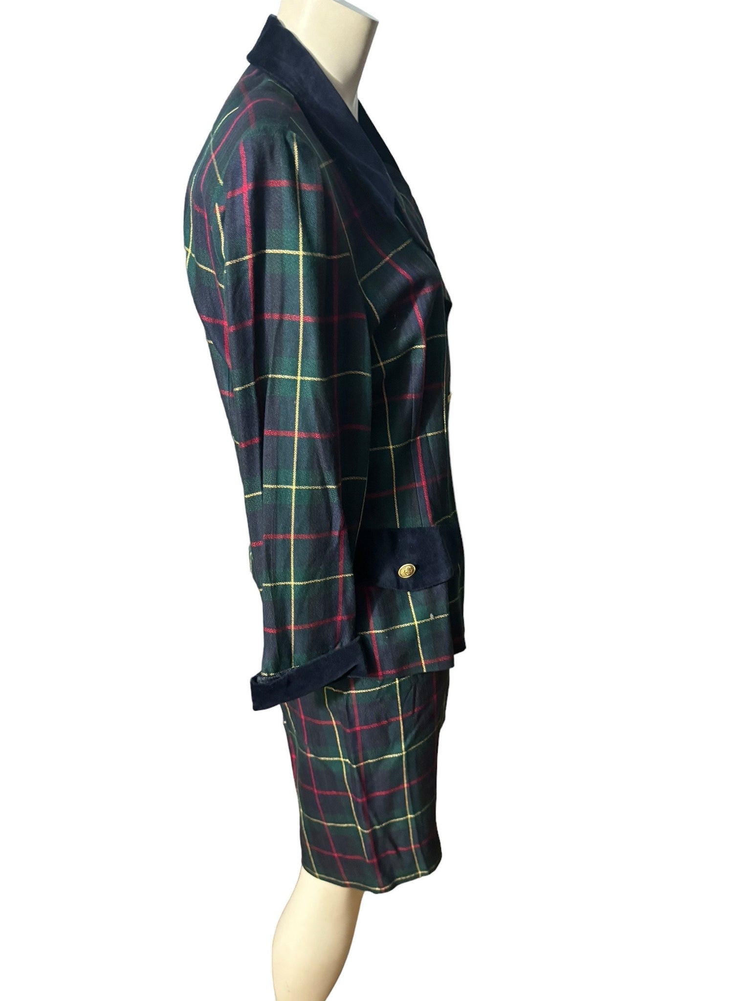 Vintage plaid 80's suit 14 L Dani Max
