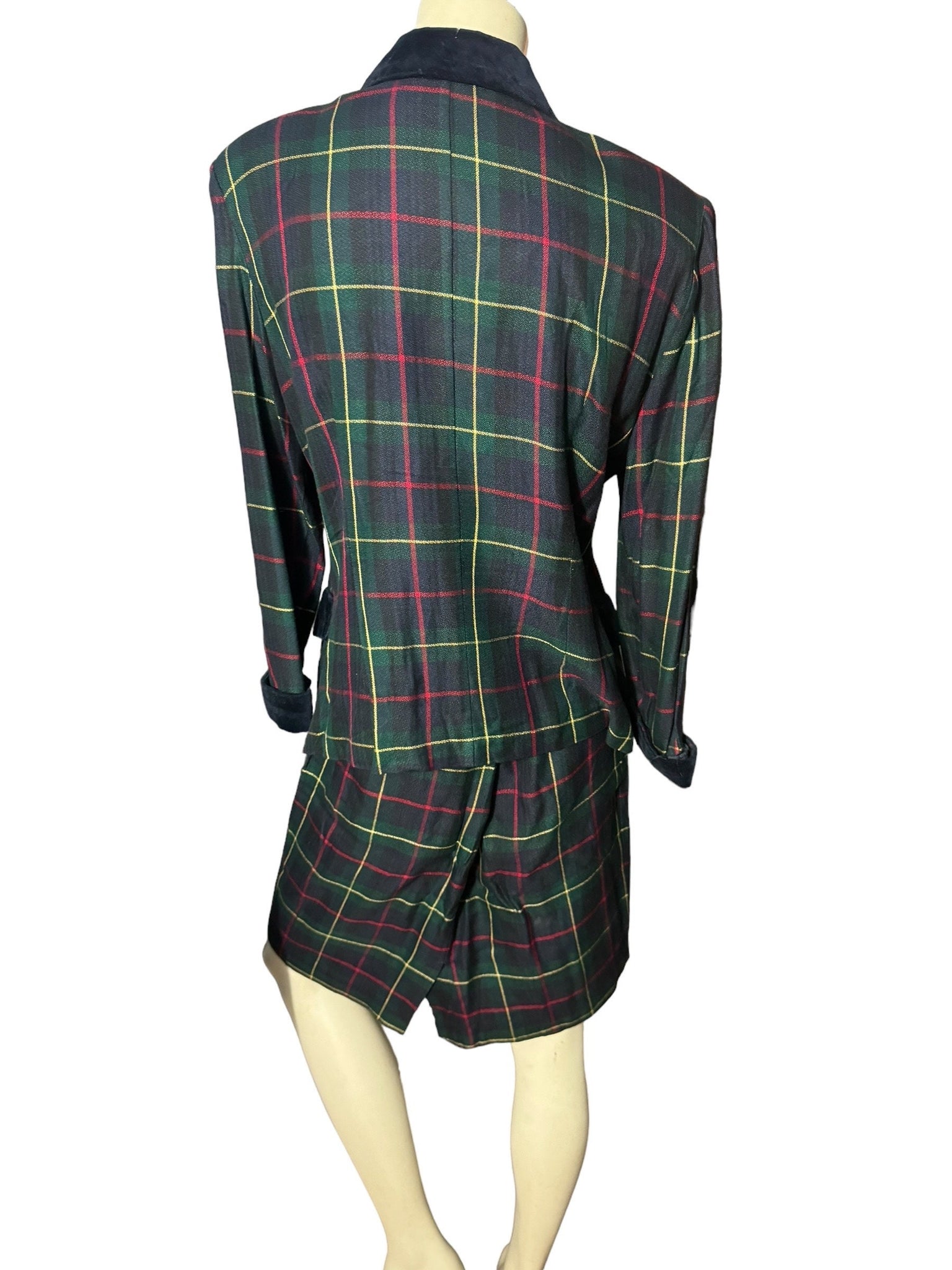 Vintage plaid 80's suit 14 L Dani Max