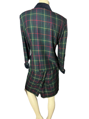 Vintage plaid 80's suit 14 L Dani Max