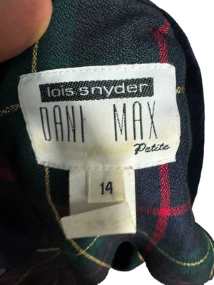Vintage plaid 80's suit 14 L Dani Max