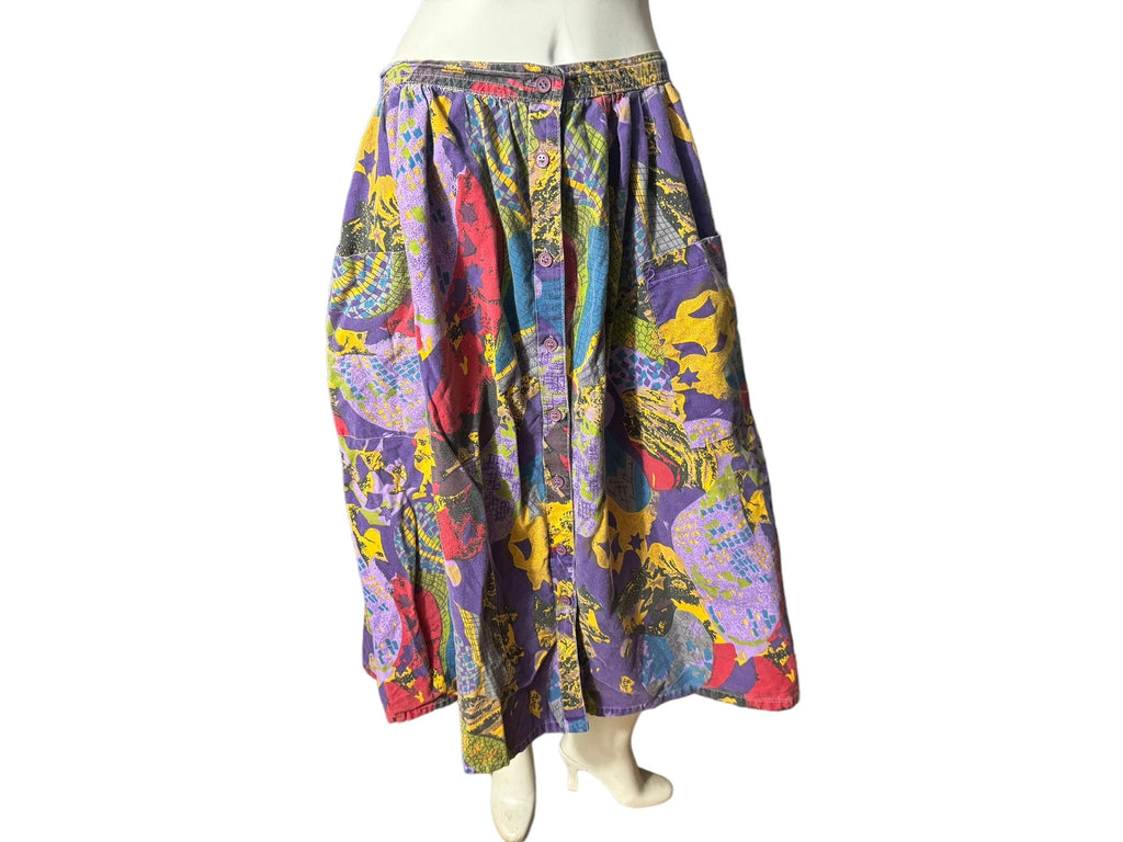 Vintage 80's mod full skirt L