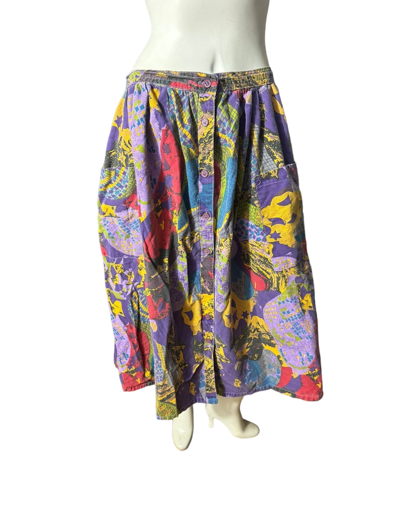 Vintage 80's mod full skirt L