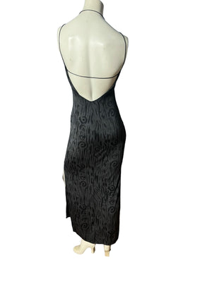 Vintage 80's Jump black bodycon halter dress M 5/6