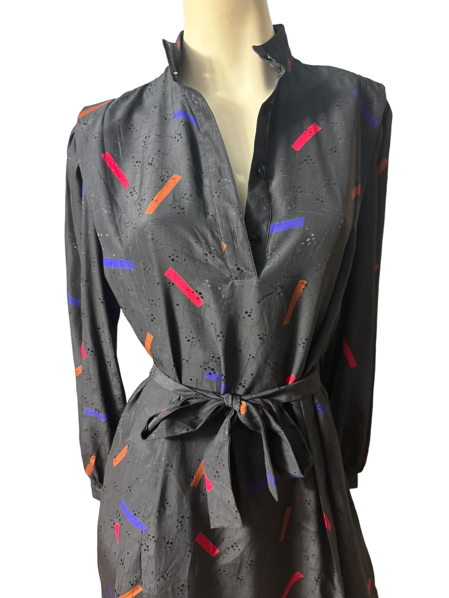 Vintage 80's black mod dress 10 M