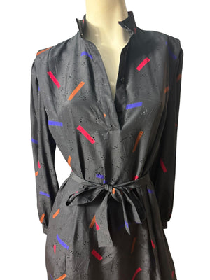 Vintage 80's black mod dress 10 M