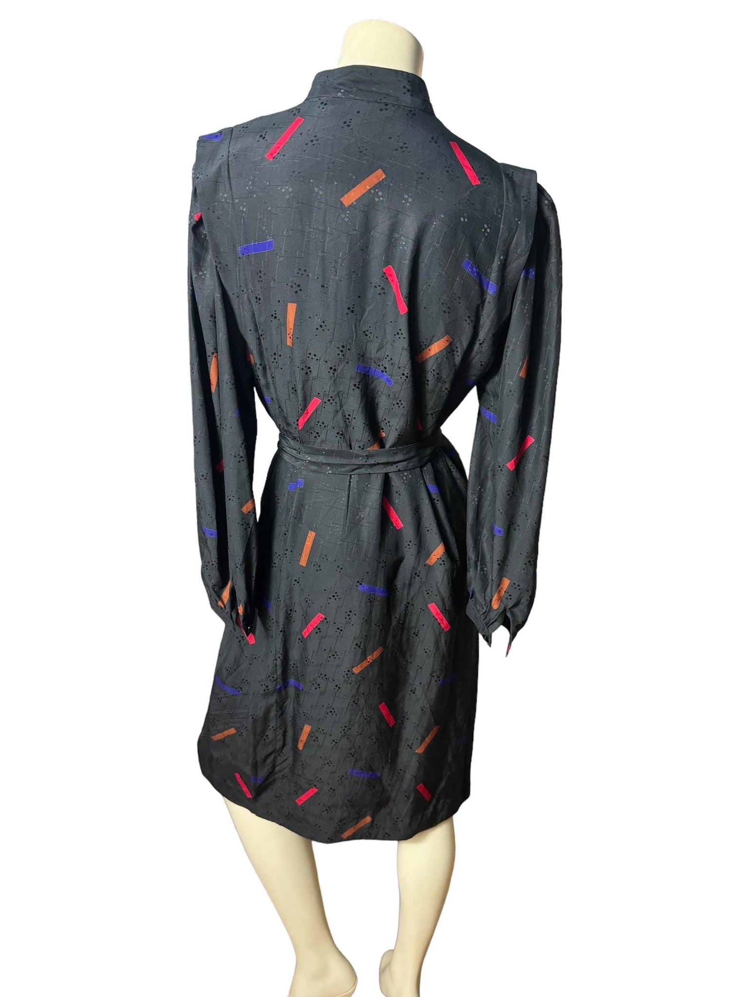 Vintage 80's black mod dress 10 M