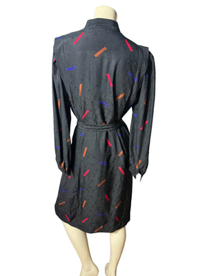 Vintage 80's black mod dress 10 M