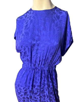 Vintage 80's blue silk dress 12 Liz Claiborne