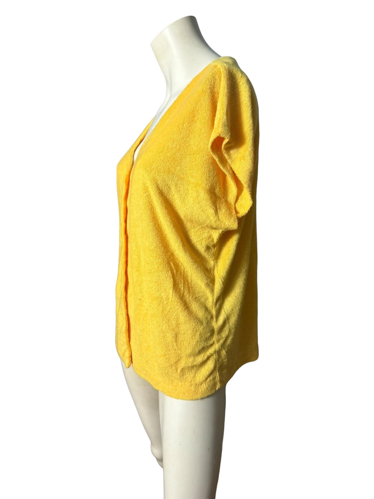 Vintage 70's yellow terry cloth shirt L XL
