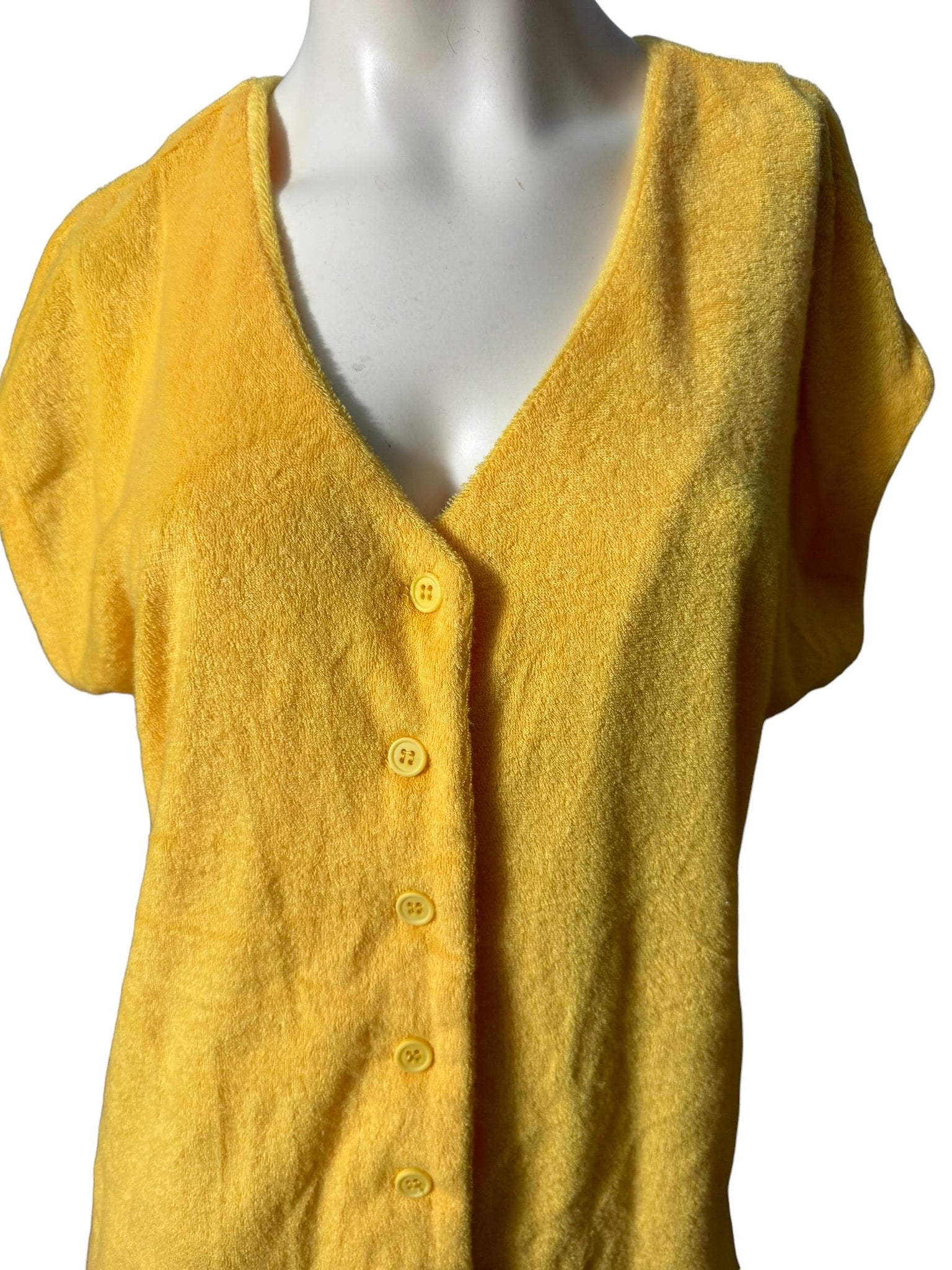 Vintage 70's yellow terry cloth shirt L XL