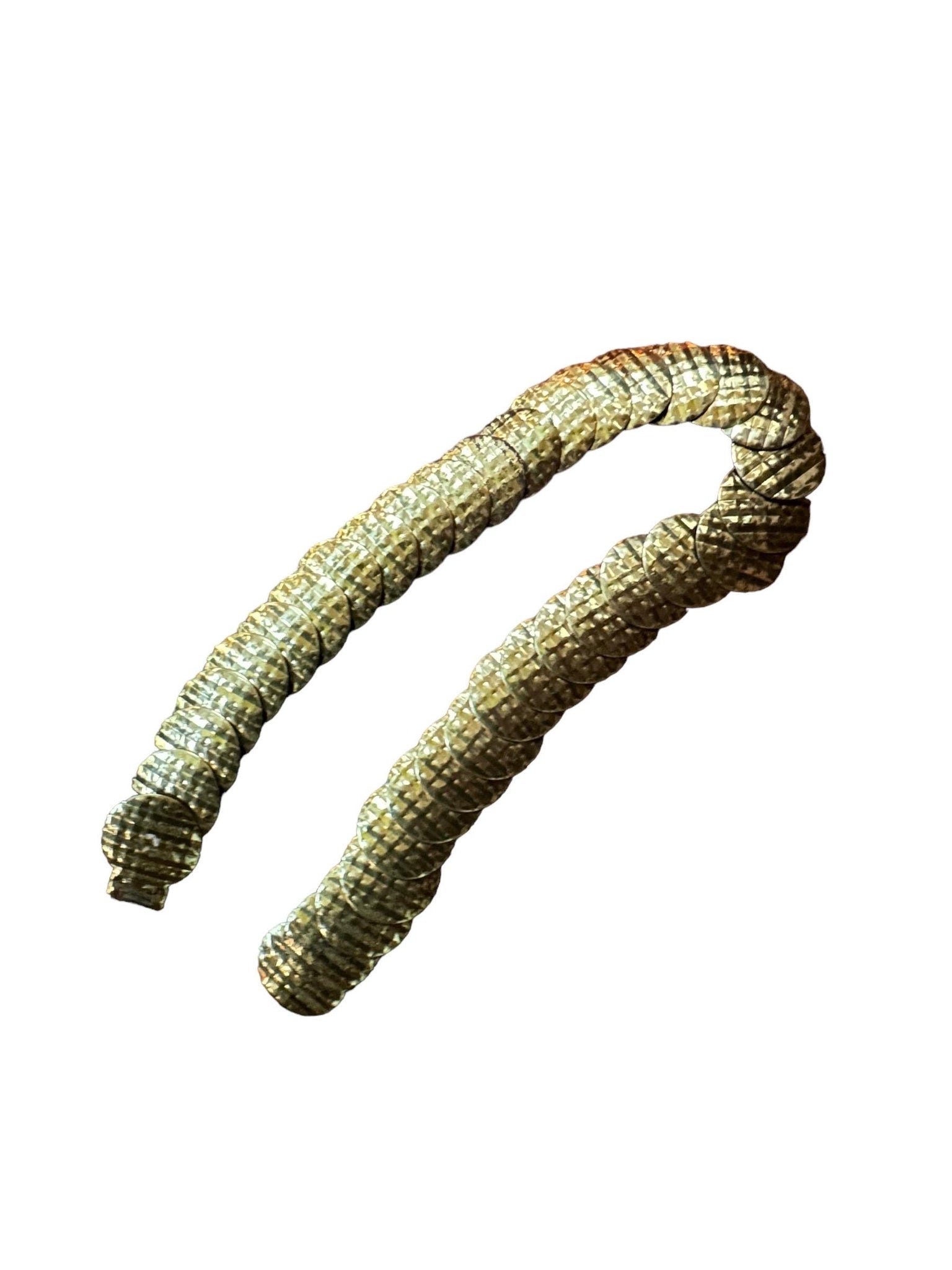 Vintage gold disc stretch belt