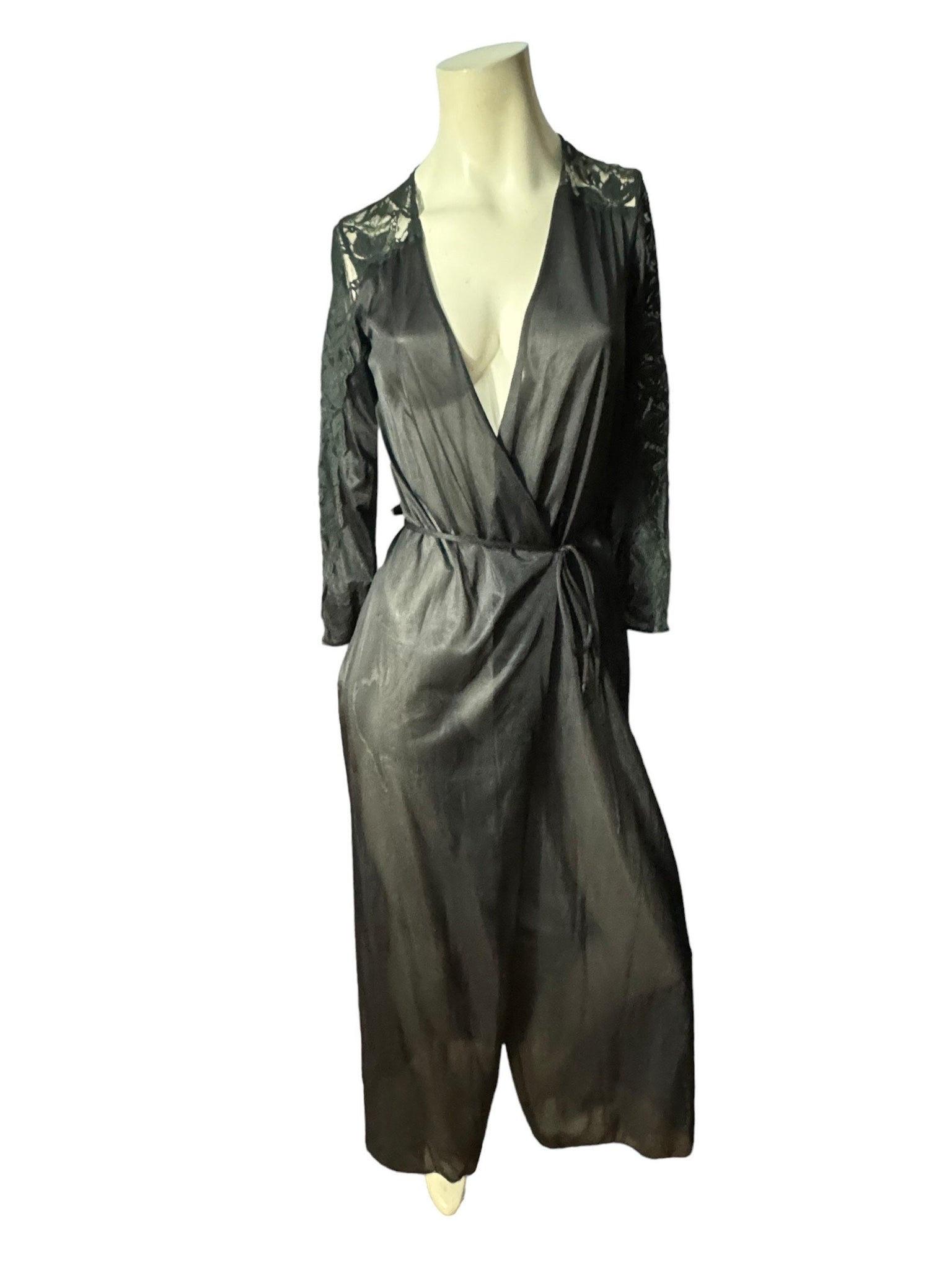 Vintage 70's Sears black robe XS
