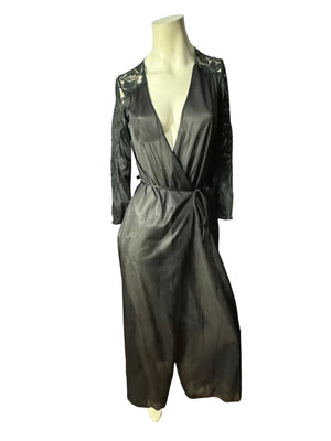 Vintage 70's Sears black robe XS