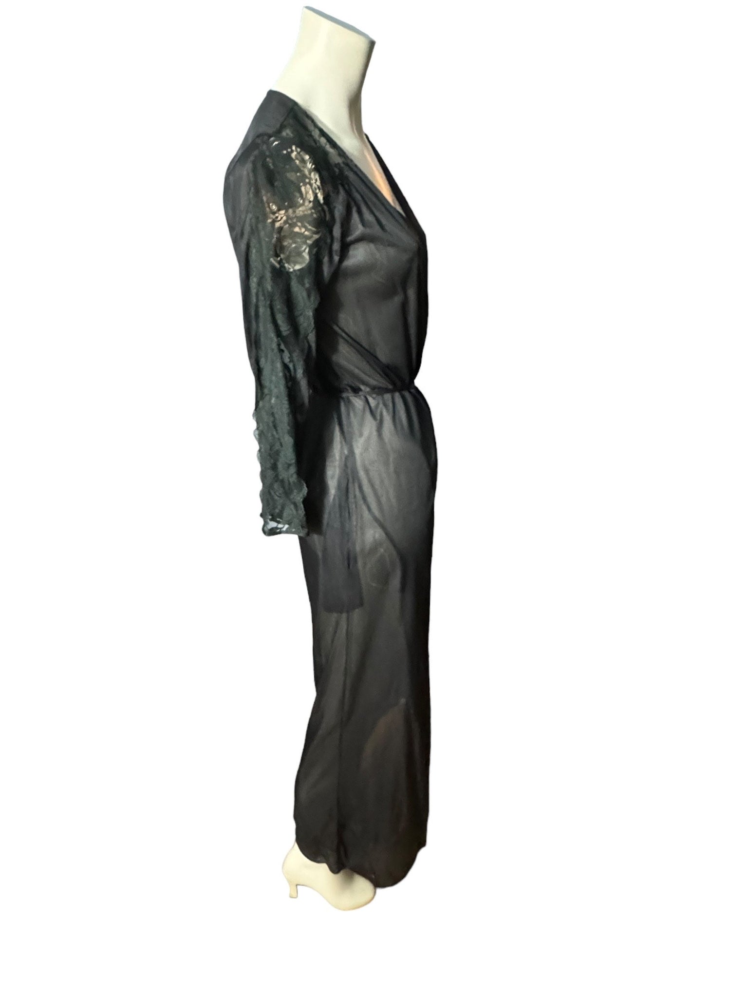 Vintage 70's Sears black robe XS