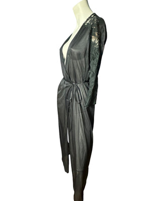 Vintage 70's Sears black robe XS
