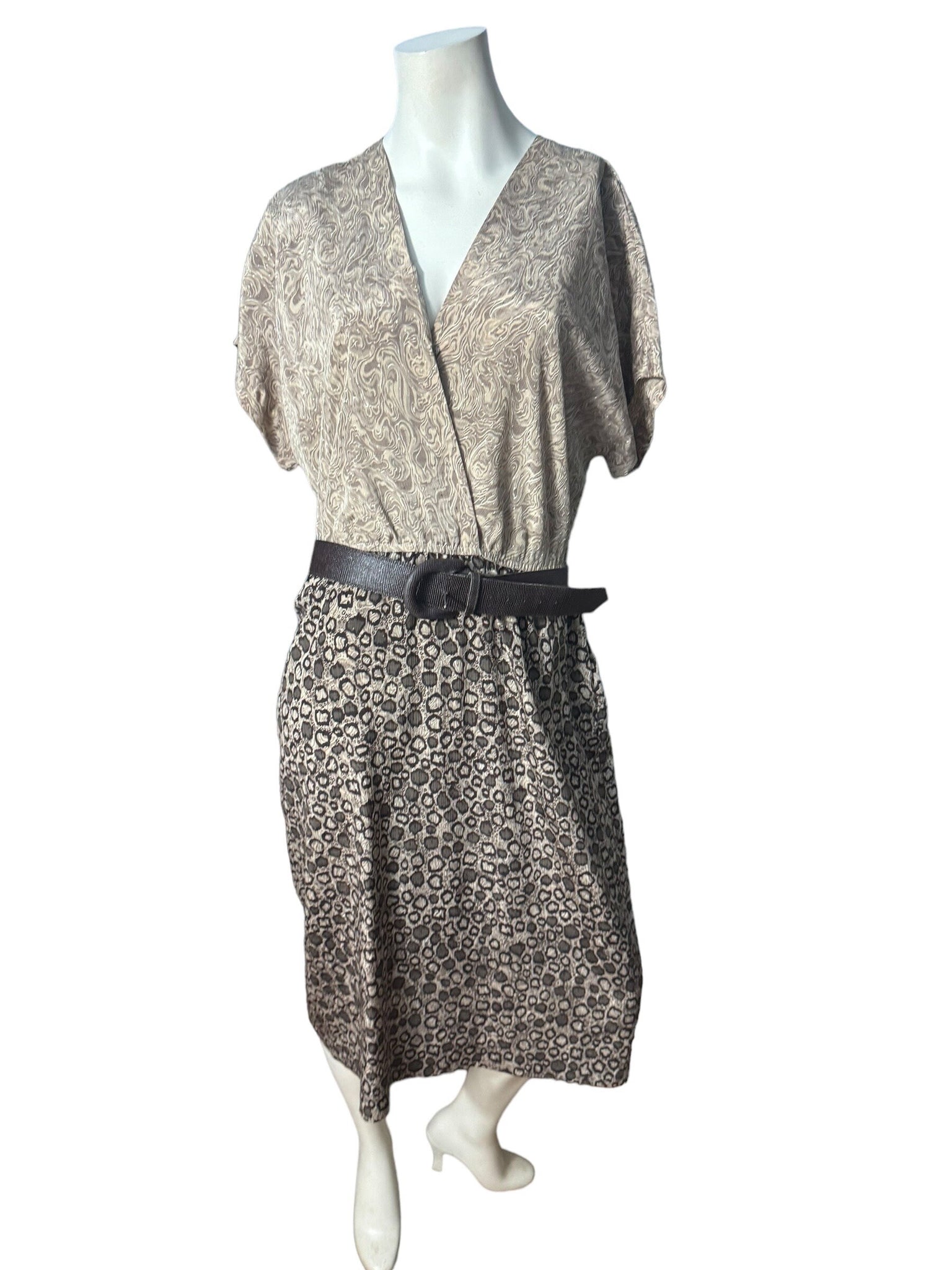 Vintage 80's leopard dress & jacket L XL
