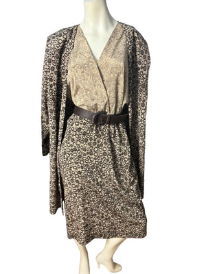 Vintage 80's leopard dress & jacket L XL