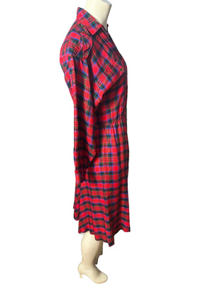 Vintage 80's red plaid dress 2 Liz Claiborne