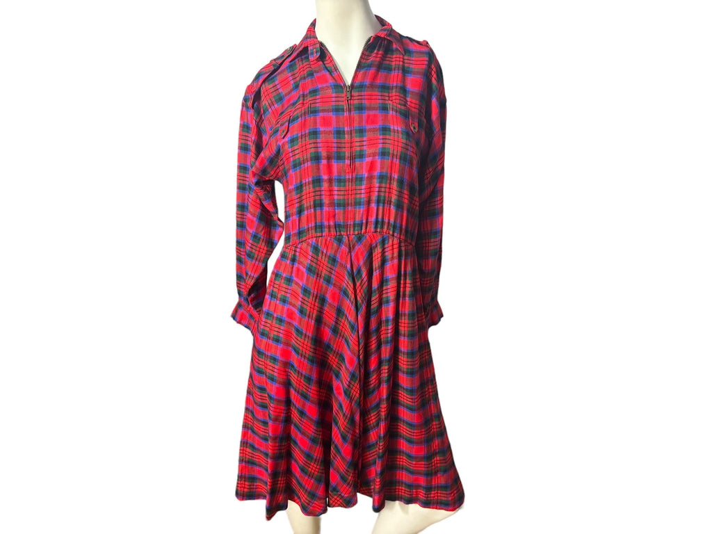 Vintage 80's red plaid dress 2 Liz Claiborne