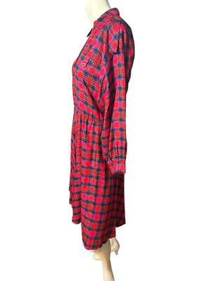 Vintage 80's red plaid dress 2 Liz Claiborne