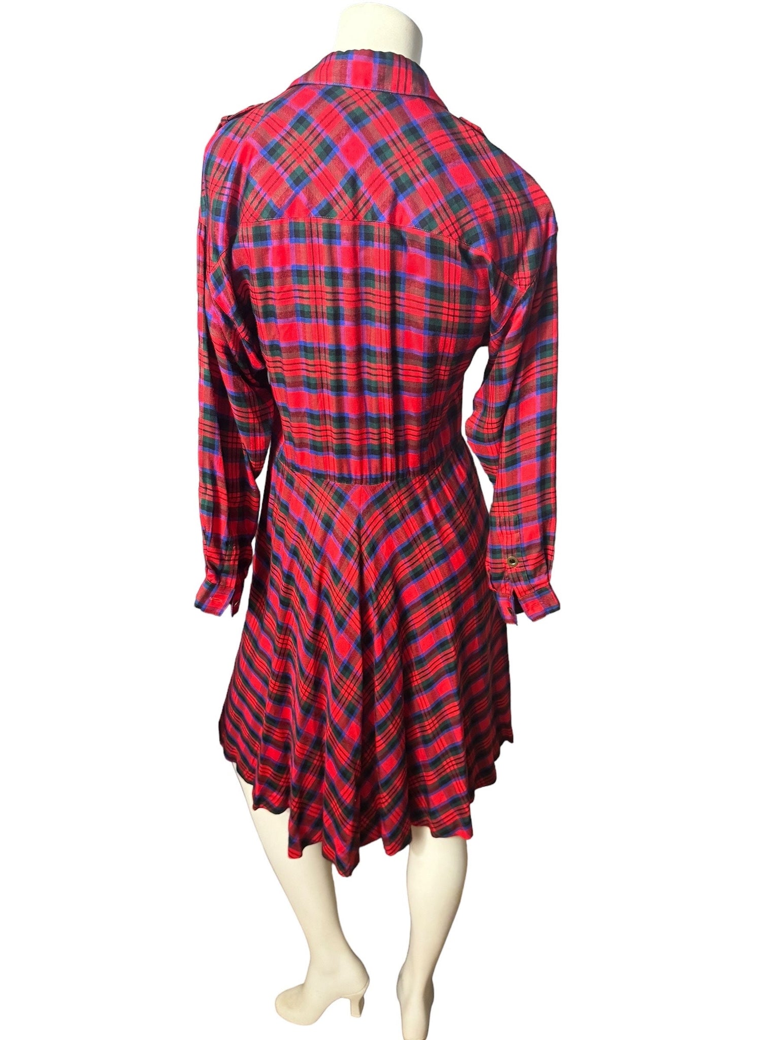 Vintage 80's red plaid dress 2 Liz Claiborne