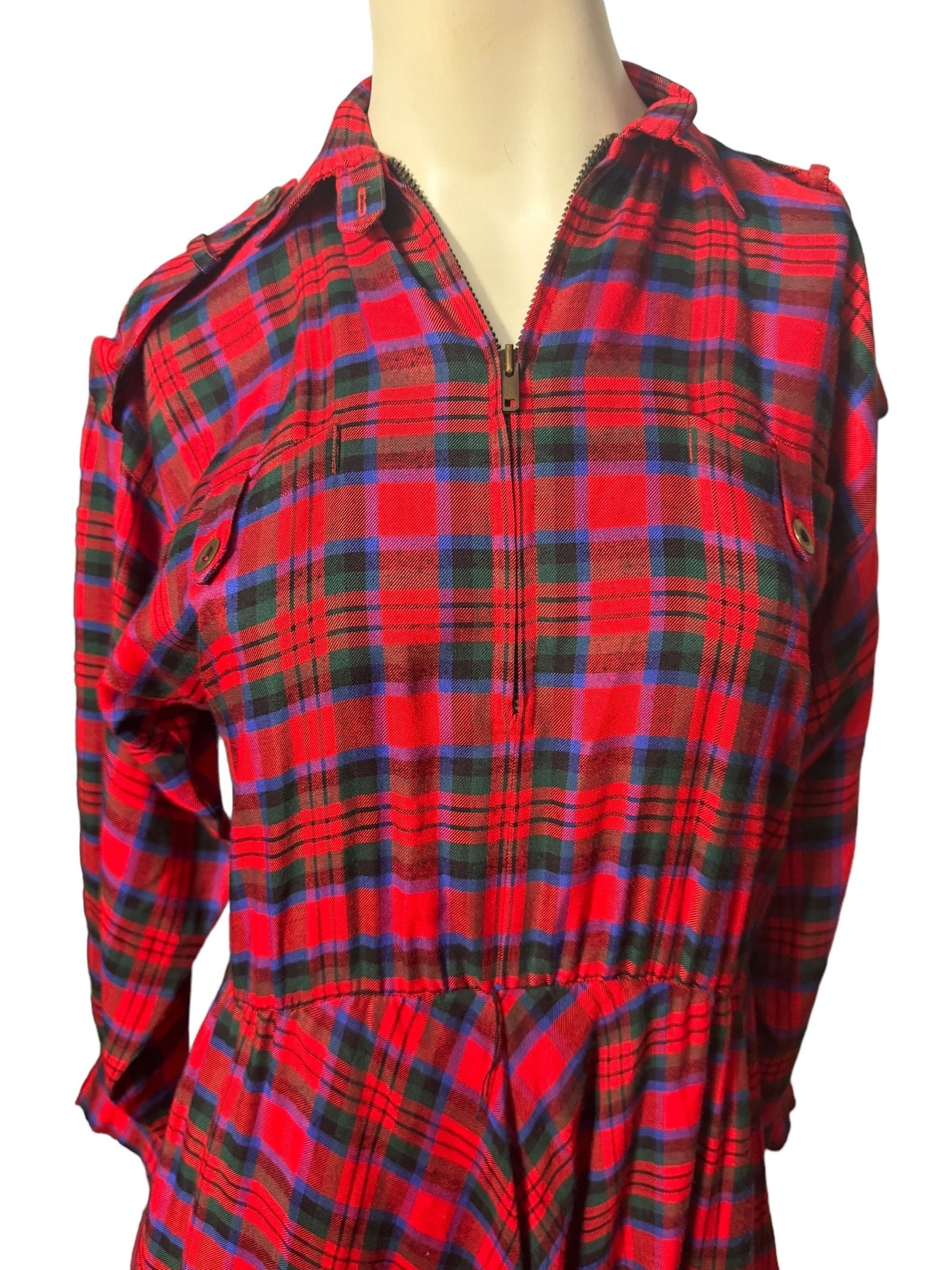 Vintage 80's red plaid dress 2 Liz Claiborne