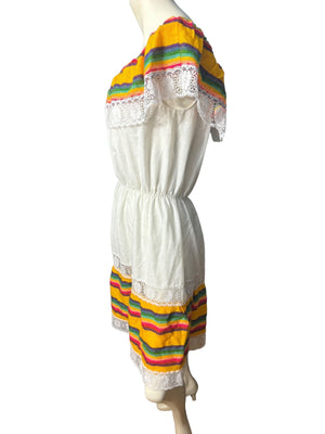 Vintage ethnic sun dress S M