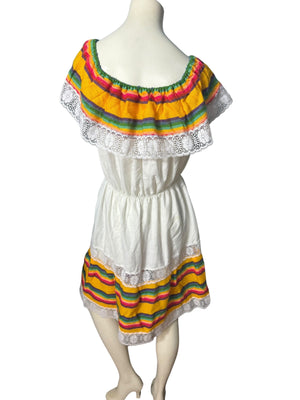 Vintage ethnic sun dress S M