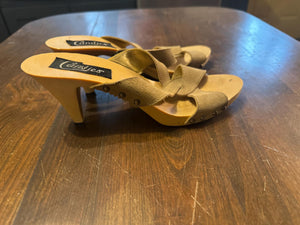 Vintage 80's Candies slip on brown shoes heels 8