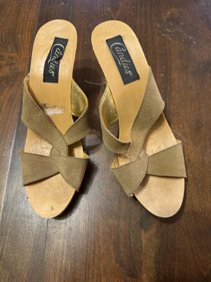 Vintage 80's Candies slip on brown shoes heels 8