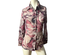 Vintage 70's mod blouse shirt S