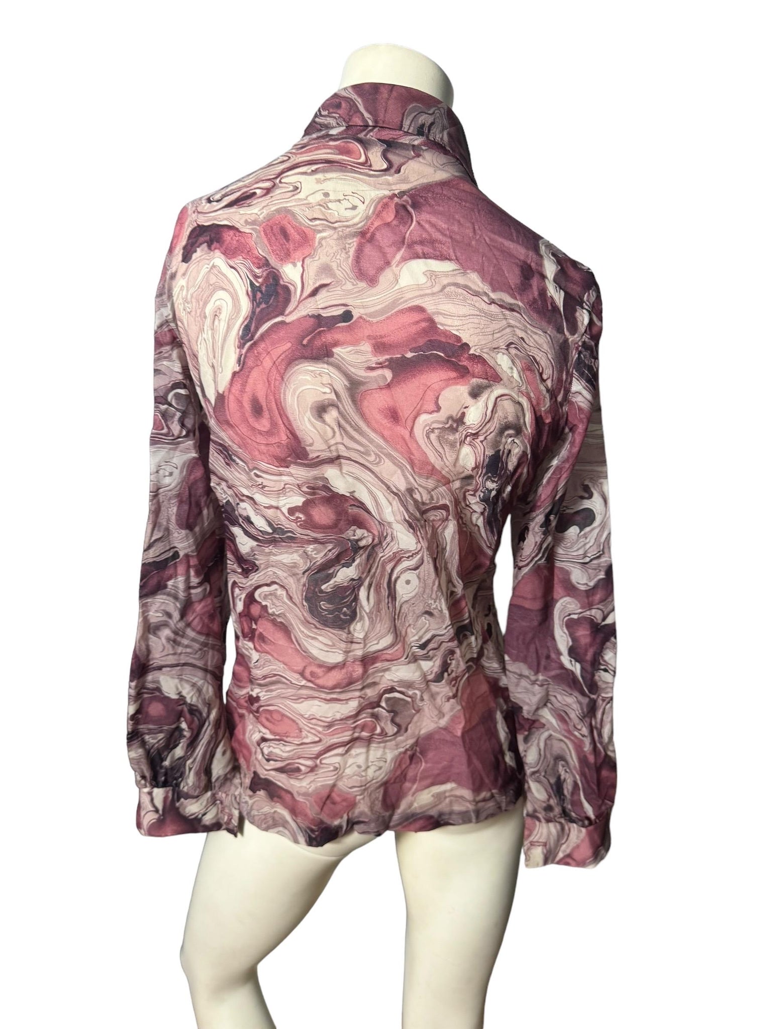Vintage 70's mod blouse shirt S