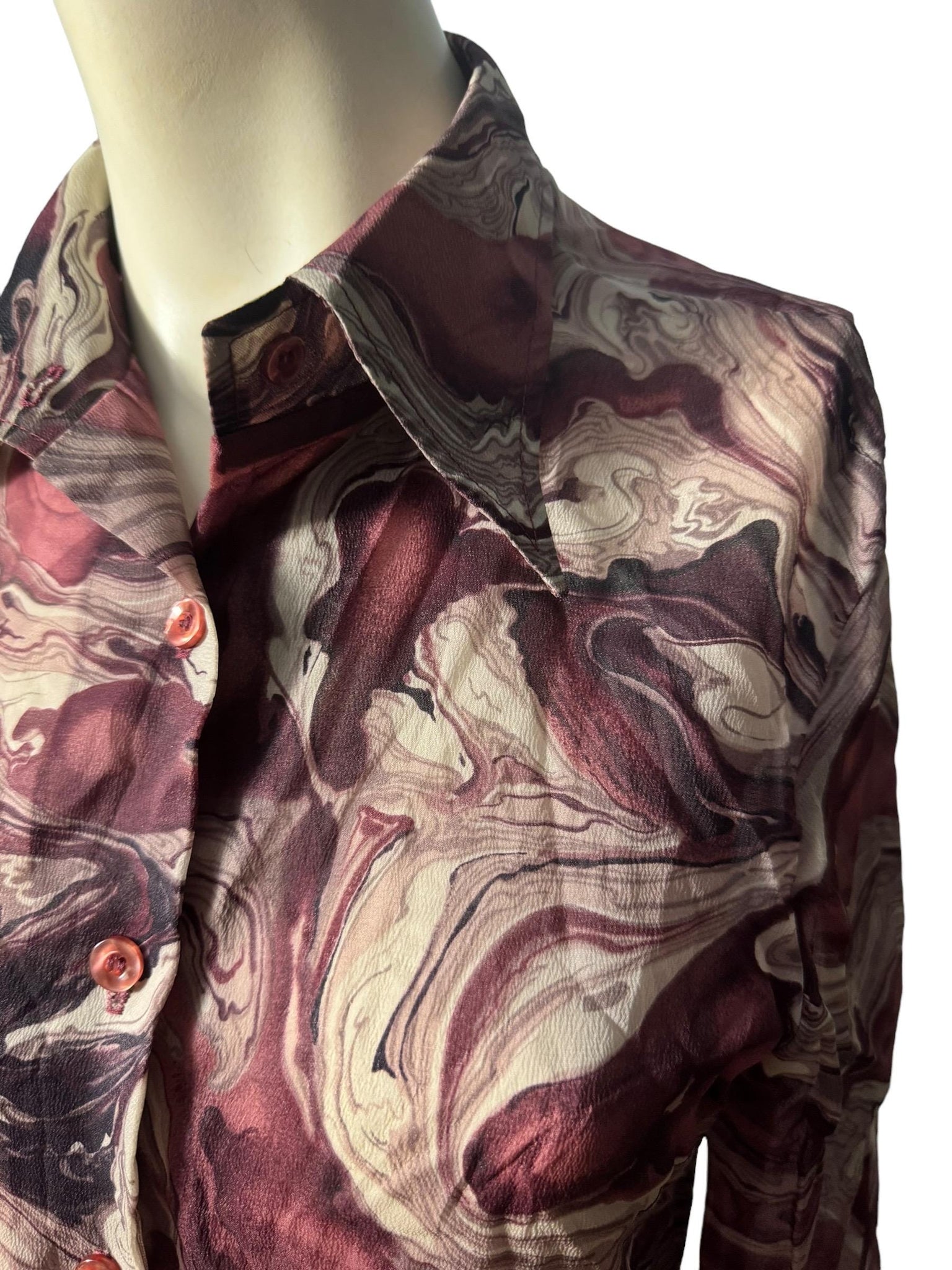 Vintage 70's mod blouse shirt S