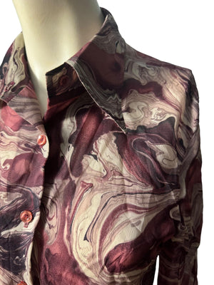 Vintage 70's mod blouse shirt S