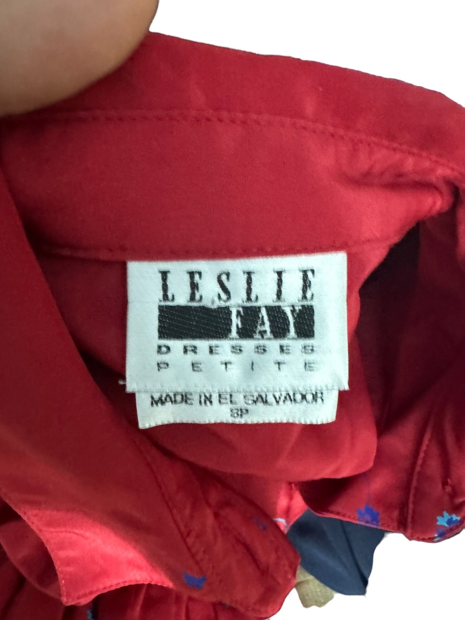 Vintage 80's red dress 8 Pet Leslie Fay