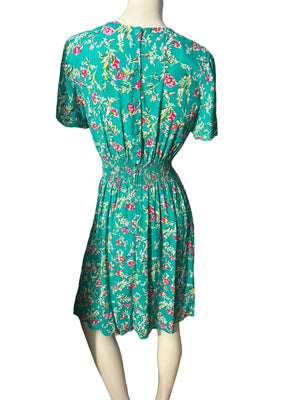 Vintage 80's green rayon dress 4 Maggy London