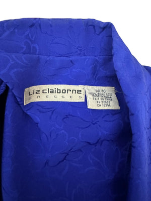 Vintage 80's blue silk dress & jacket 10 Liz Claiborne