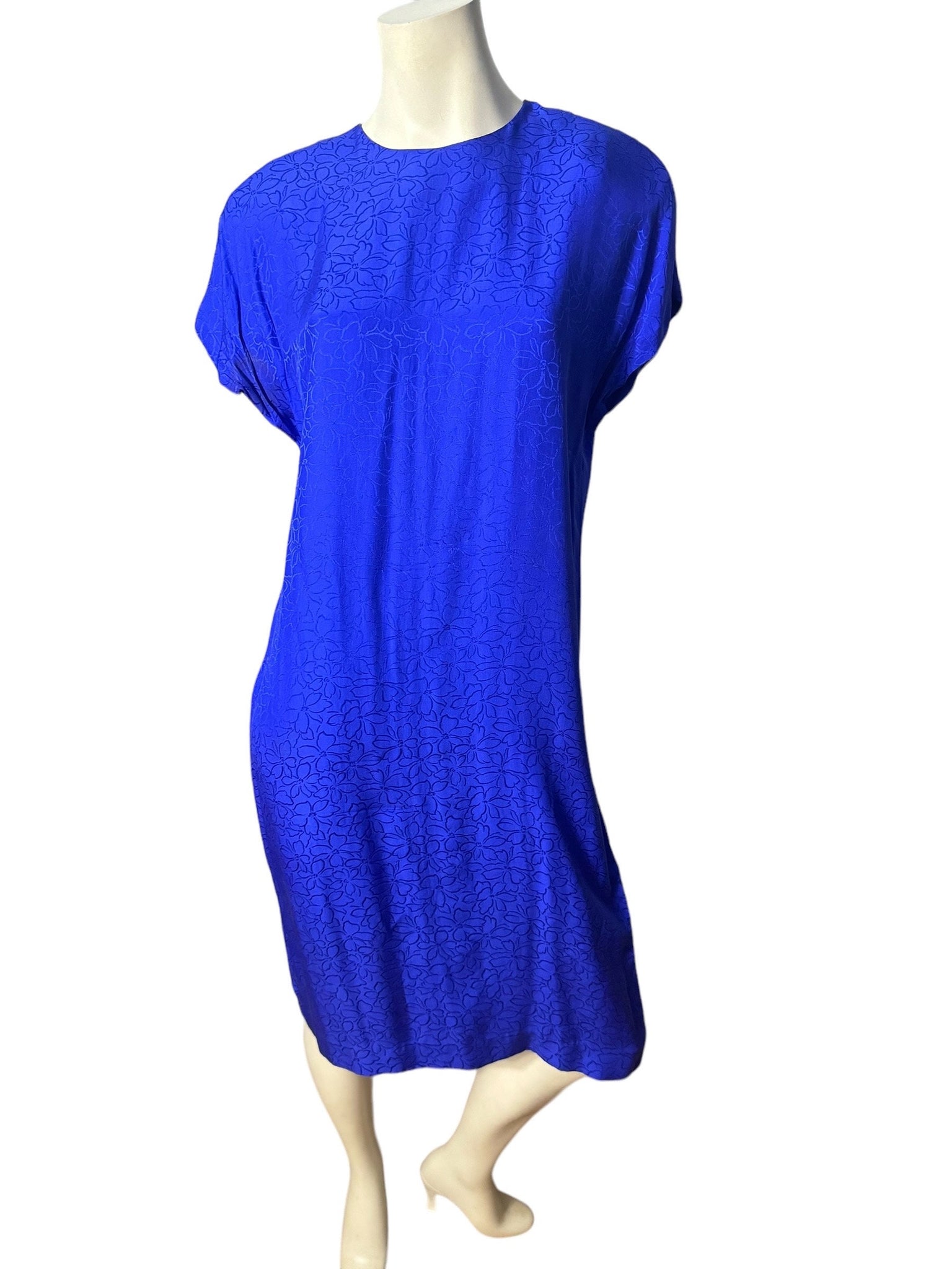 Vintage 80's blue silk dress & jacket 10 Liz Claiborne