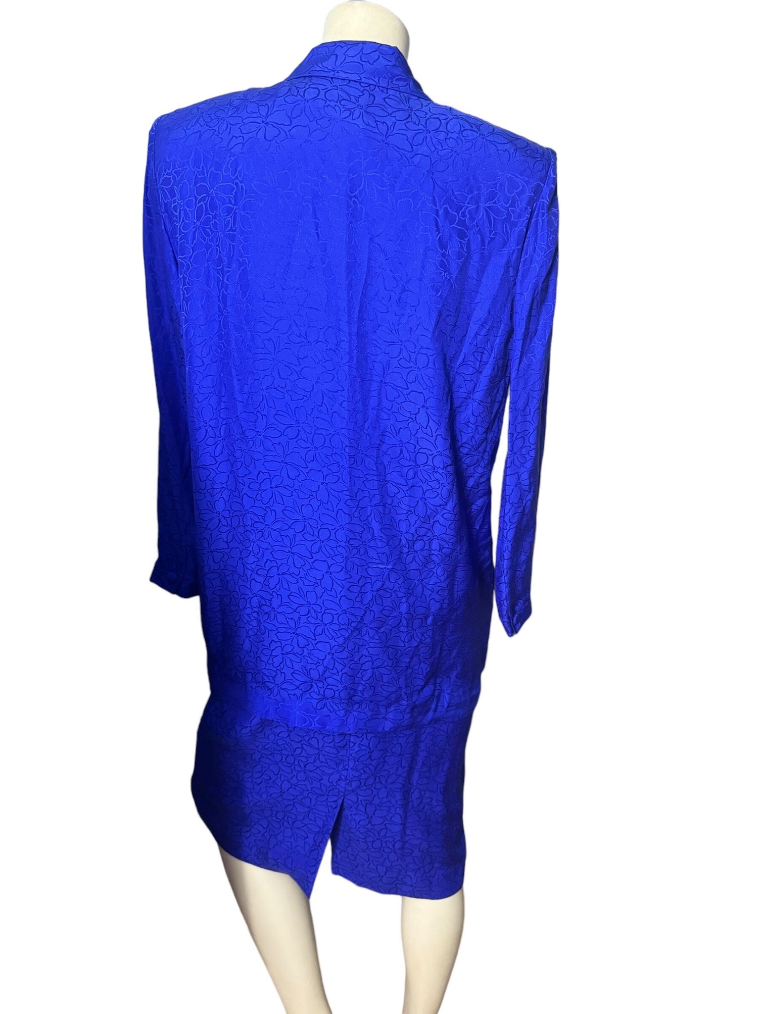 Vintage 80's blue silk dress & jacket 10 Liz Claiborne