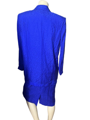 Vintage 80's blue silk dress & jacket 10 Liz Claiborne