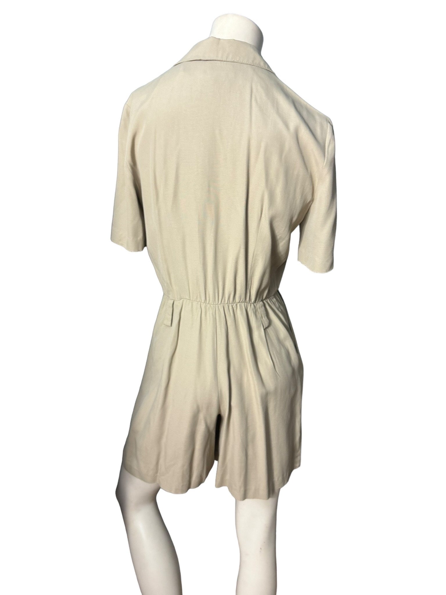 Vintage 80's tan romper jumpsuit M
