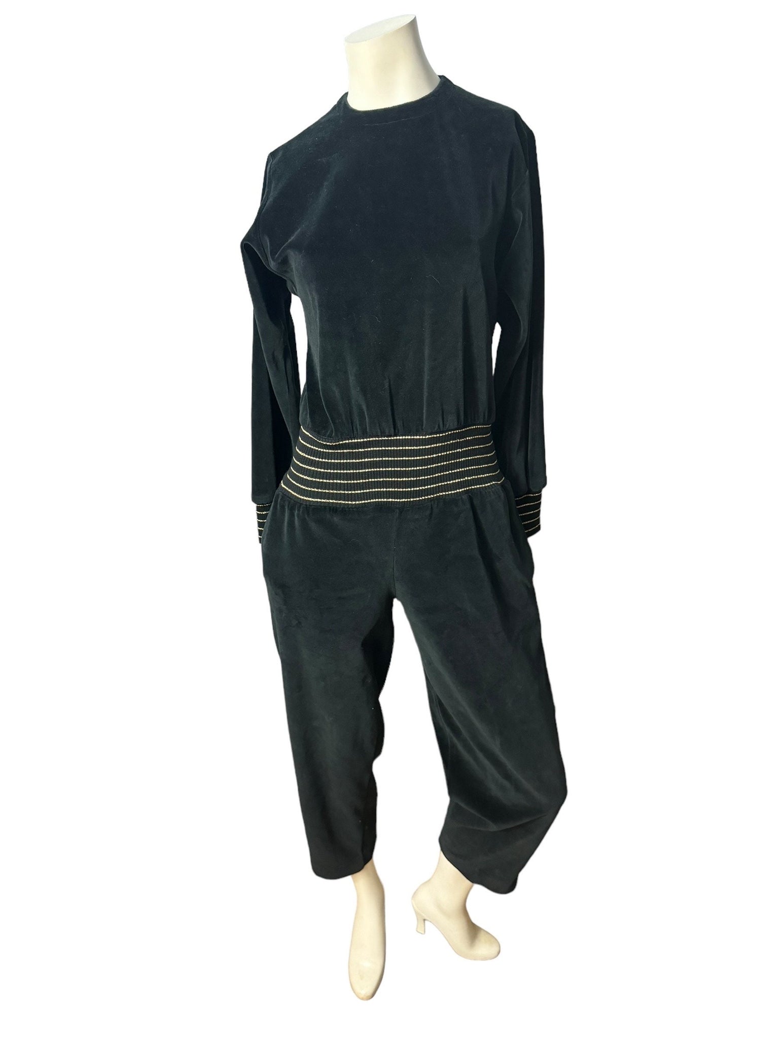 Vintage 80's black terry jumpsuit 2 Liz Claiborne