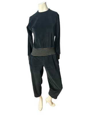 Vintage 80's black terry jumpsuit 2 Liz Claiborne