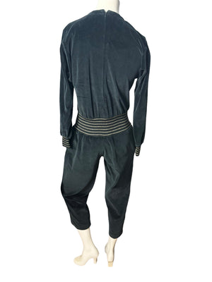 Vintage 80's black terry jumpsuit 2 Liz Claiborne